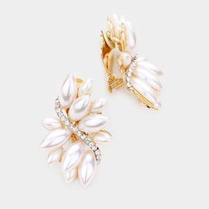 Swirl Pearl Clip on earrings